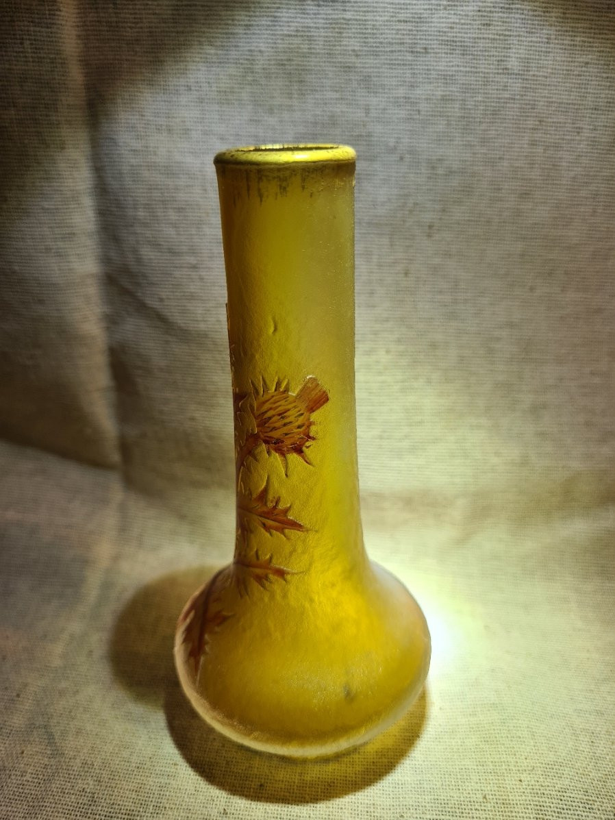     Daum Nancy Vase "with Thistles"      -photo-6