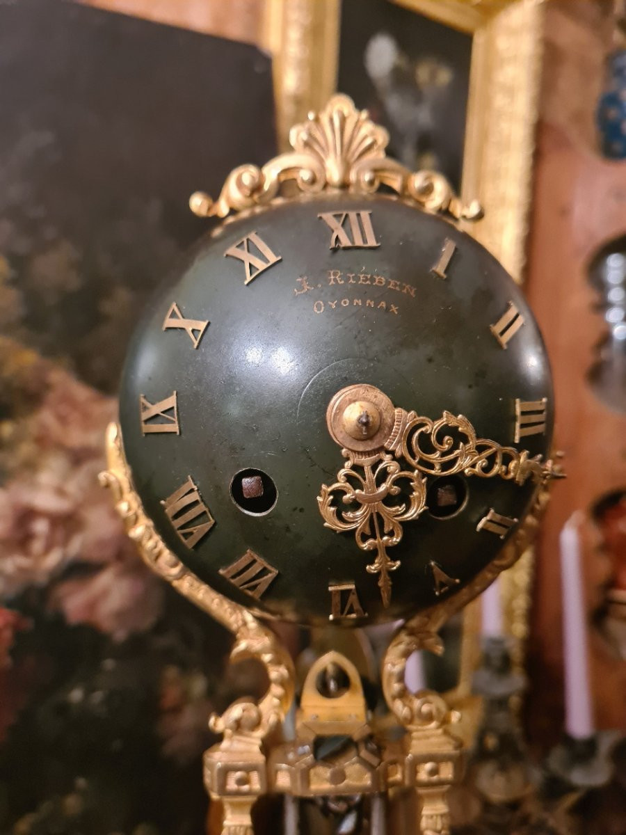 Oscillating Pendulum Called Mysterious Signed Auguste Moreau, "love And Spring"-photo-3