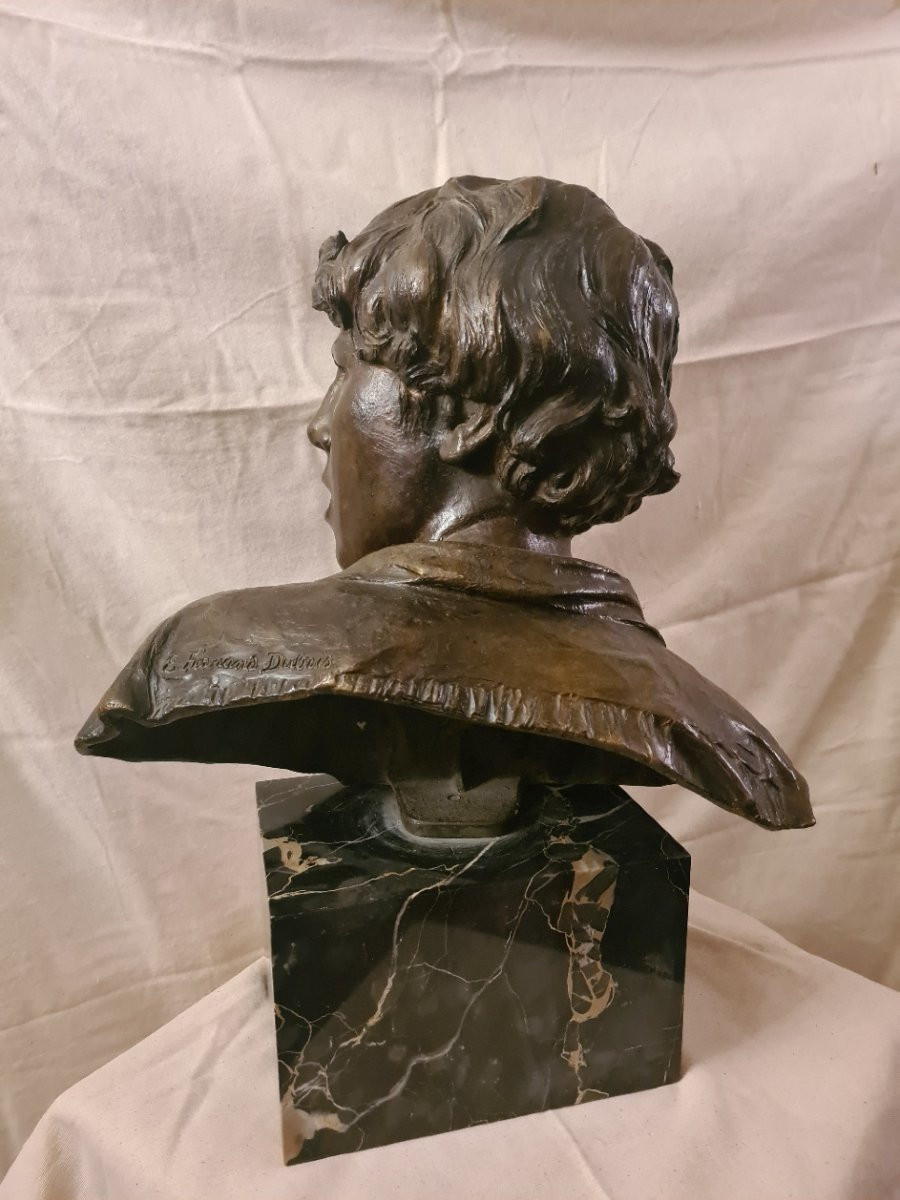 Bronze Bust Of A Man Signed Fernand Dubois-photo-5
