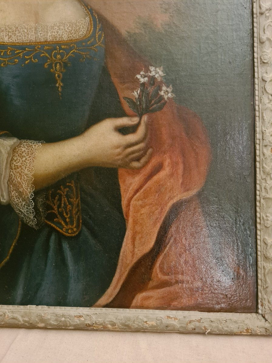 Large 18th Century Quality Portrait Of A Woman -photo-3
