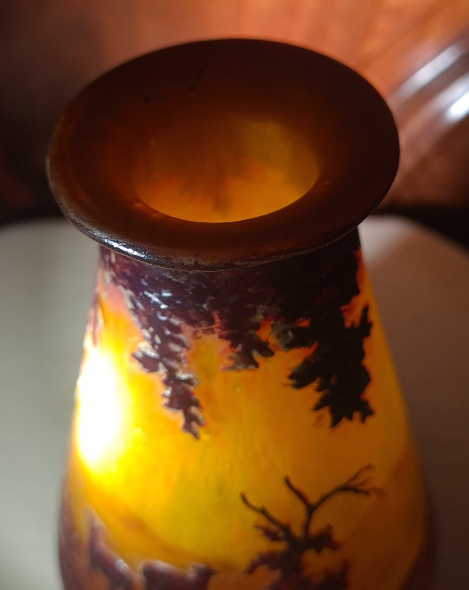 Vase Pate de verre "Muller Frères Lunéville"-photo-3