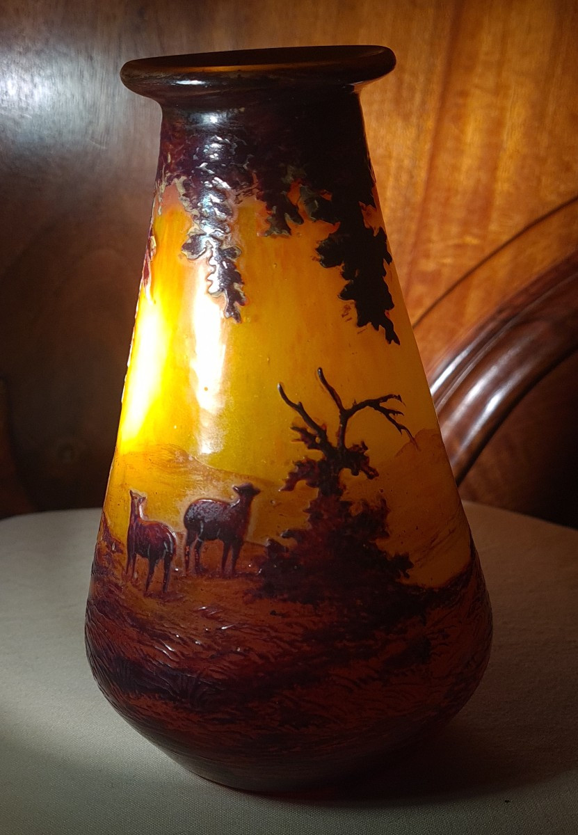 Vase en pâte de verre Muller Frère
