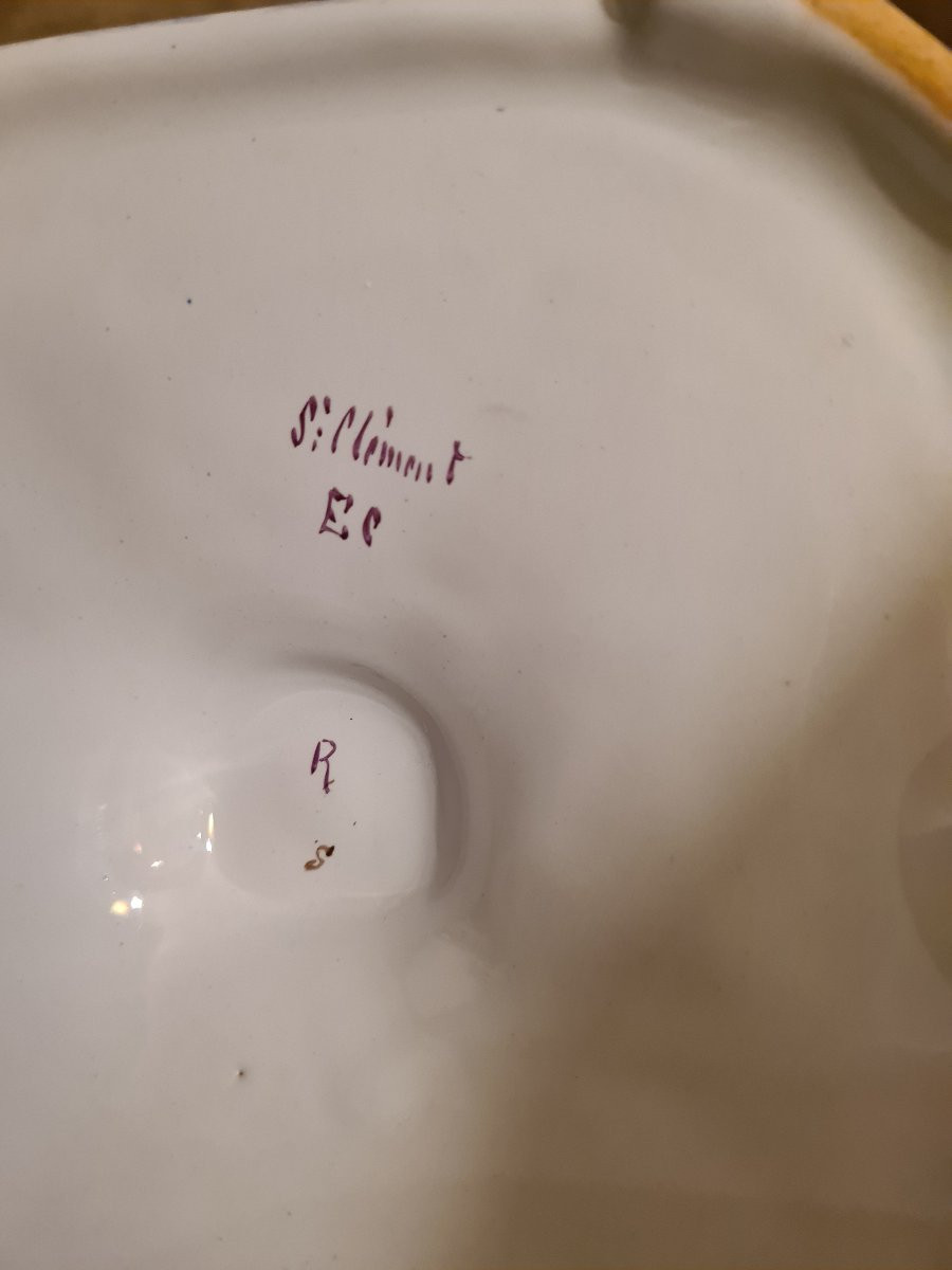 Saint Clément Earthenware Candlestick Attributed To Emile Gallé-photo-3