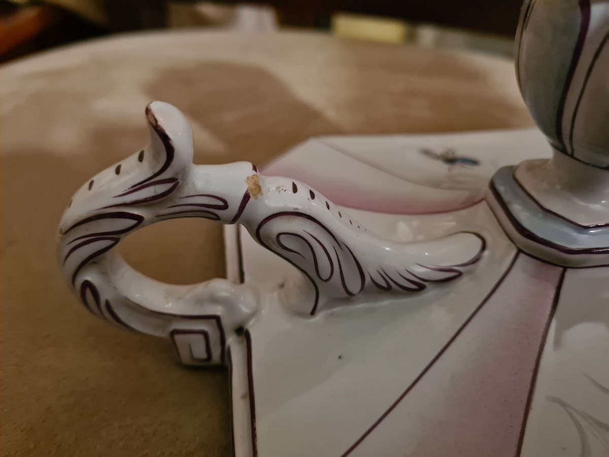 Saint Clément Earthenware Candlestick Attributed To Emile Gallé-photo-6