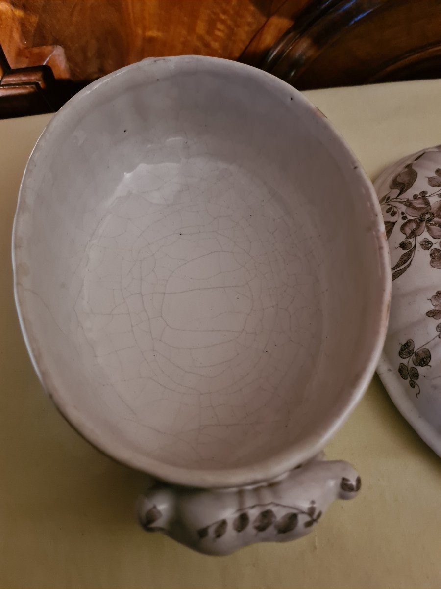 18th Century Boult Earthenware Tureen From Franche-comté-photo-3