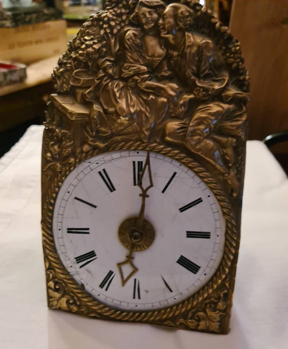 Miniature Comtoise Clock, 19th Century, Bailly-maitre, Morez (jura)