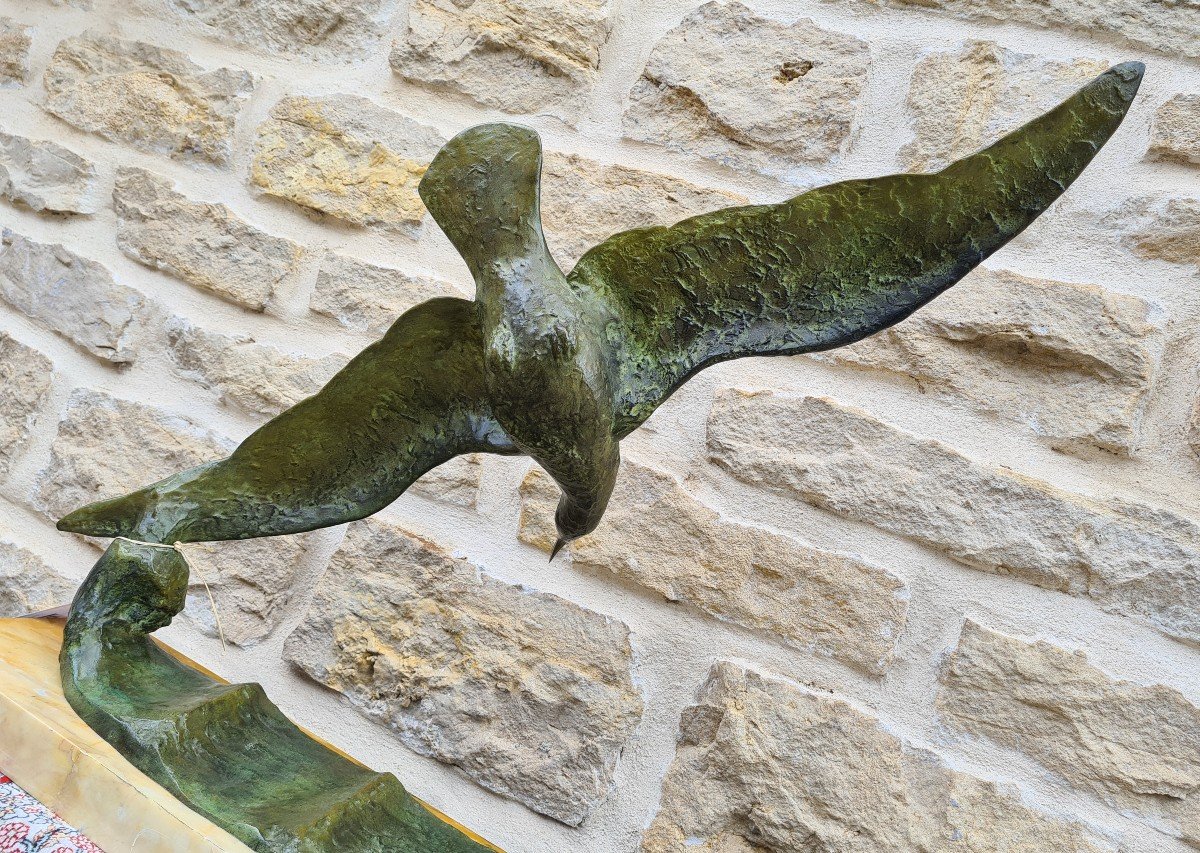 Bronze Sculpture On Marble By Georges Raoul Garreau-photo-4