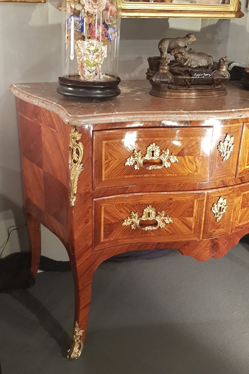 Louis XV Commode In Violet Wood-photo-2