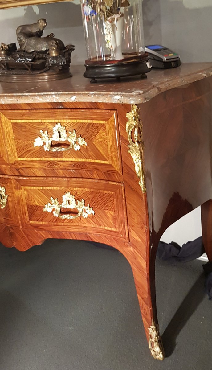 Louis XV Commode In Violet Wood-photo-4