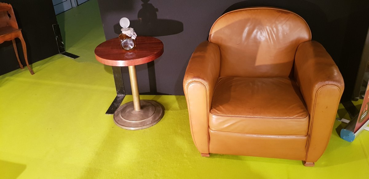 Paire De Fauteuils Club En Cuir-photo-2