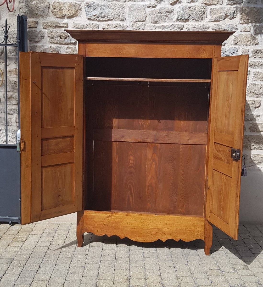 Petite Armoire De Valet En Hêtre 19 ème-photo-2