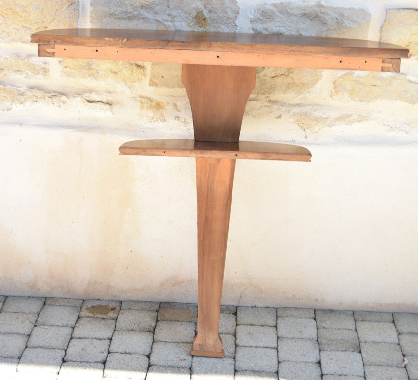 Small Art Nouveau Walnut Console-photo-7