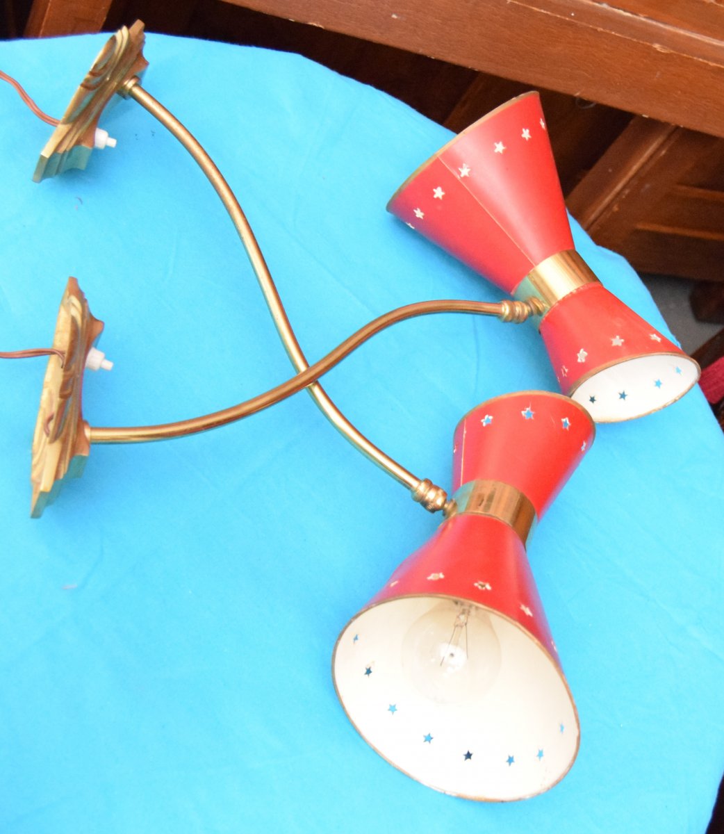 Pair Of 1960 Cornets Wall Lights