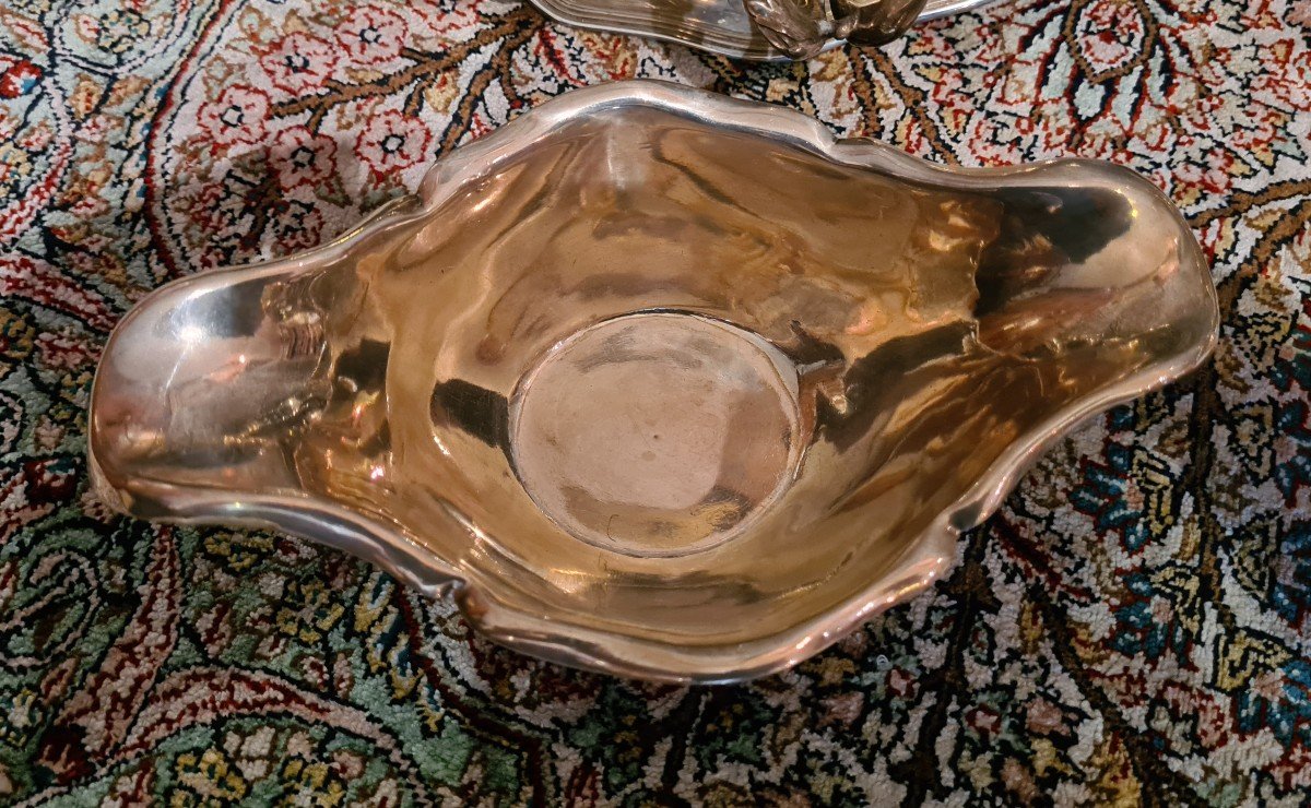 Pair Of Silver Sauce Boats With Numbered Sauce Boats, Orfévré Pierre Quiellé-photo-2