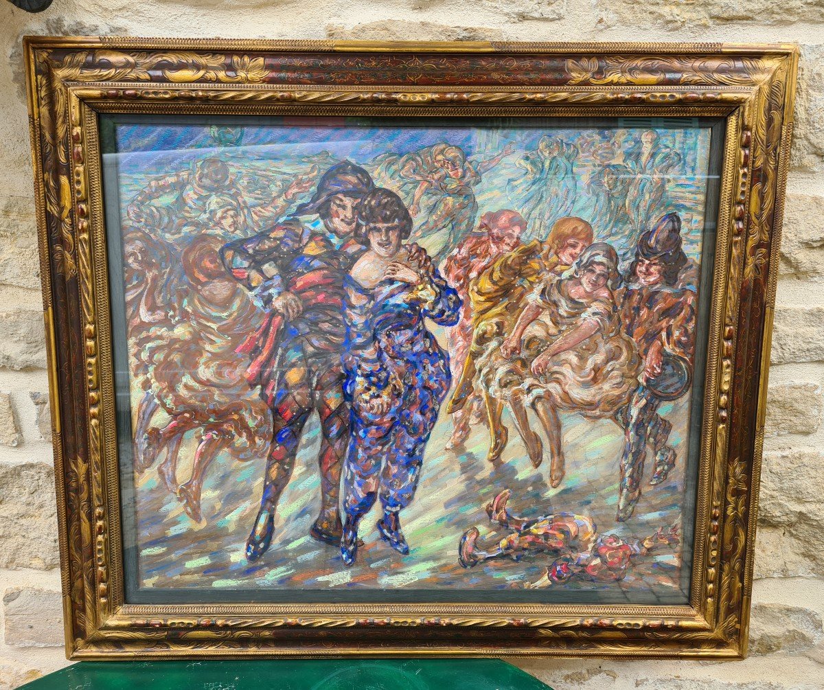 Pastel Painting Adrien Godien 1873 - 1949-photo-4