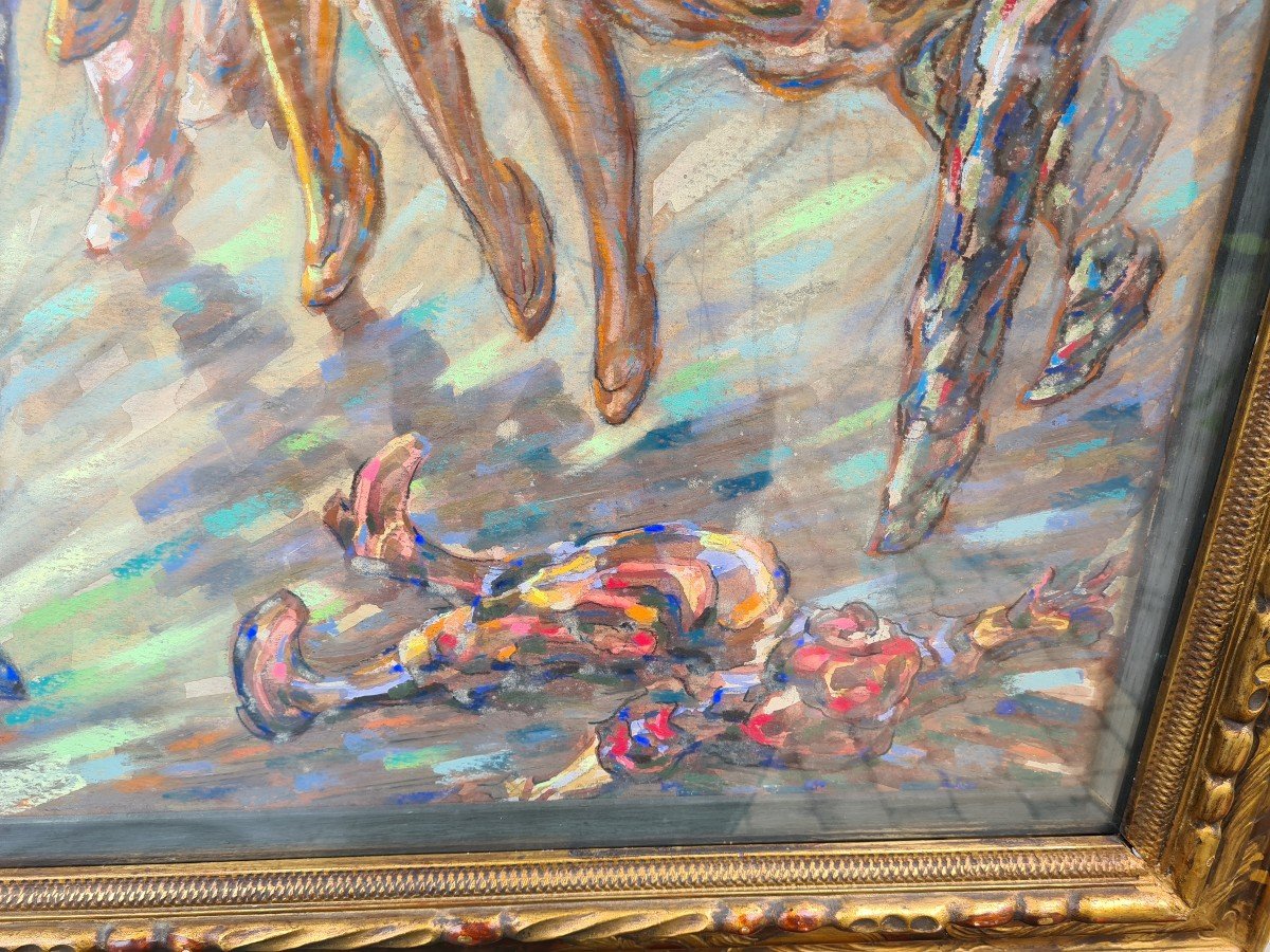 Pastel Painting Adrien Godien 1873 - 1949-photo-3