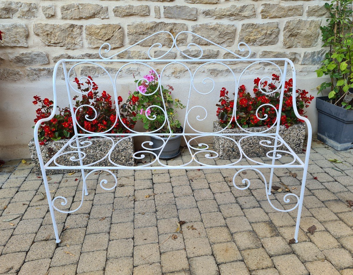 Banquette De Jardin En Fer Forgé-photo-2