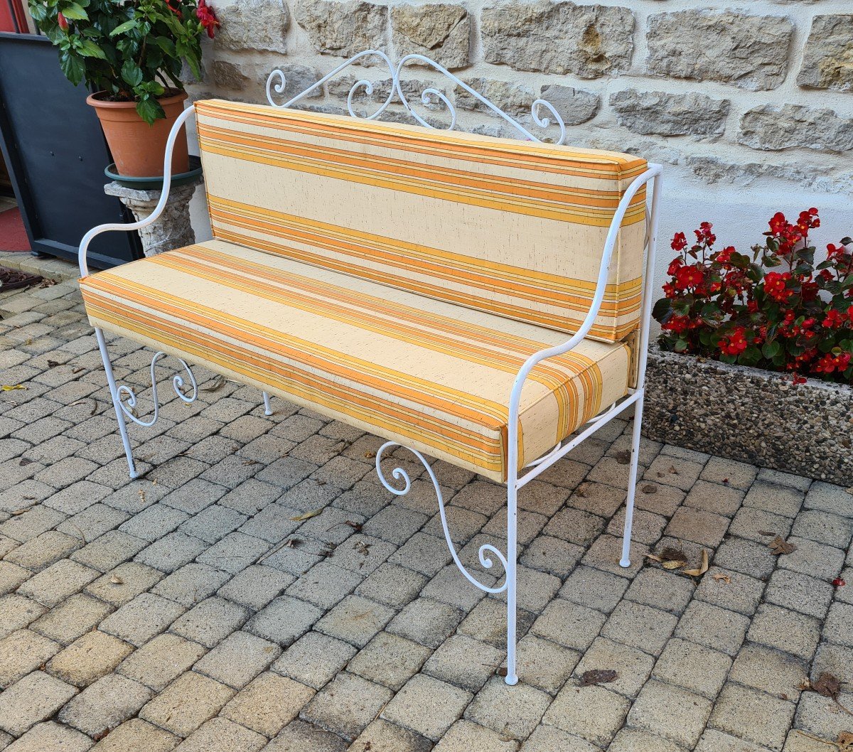 Wrought Iron Garden Bench-photo-4