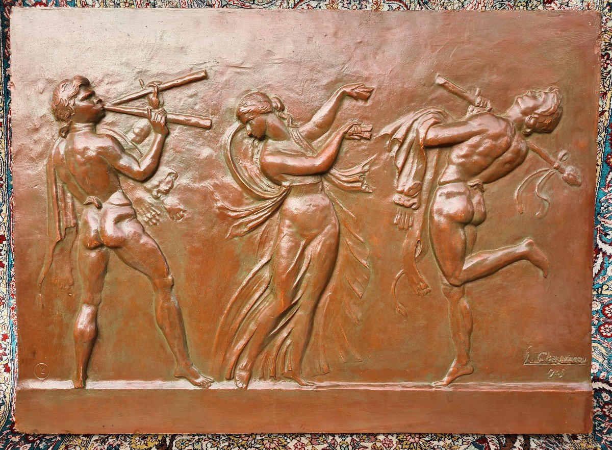 Bas Relief In Plaster Signed Chauvineau L 1945