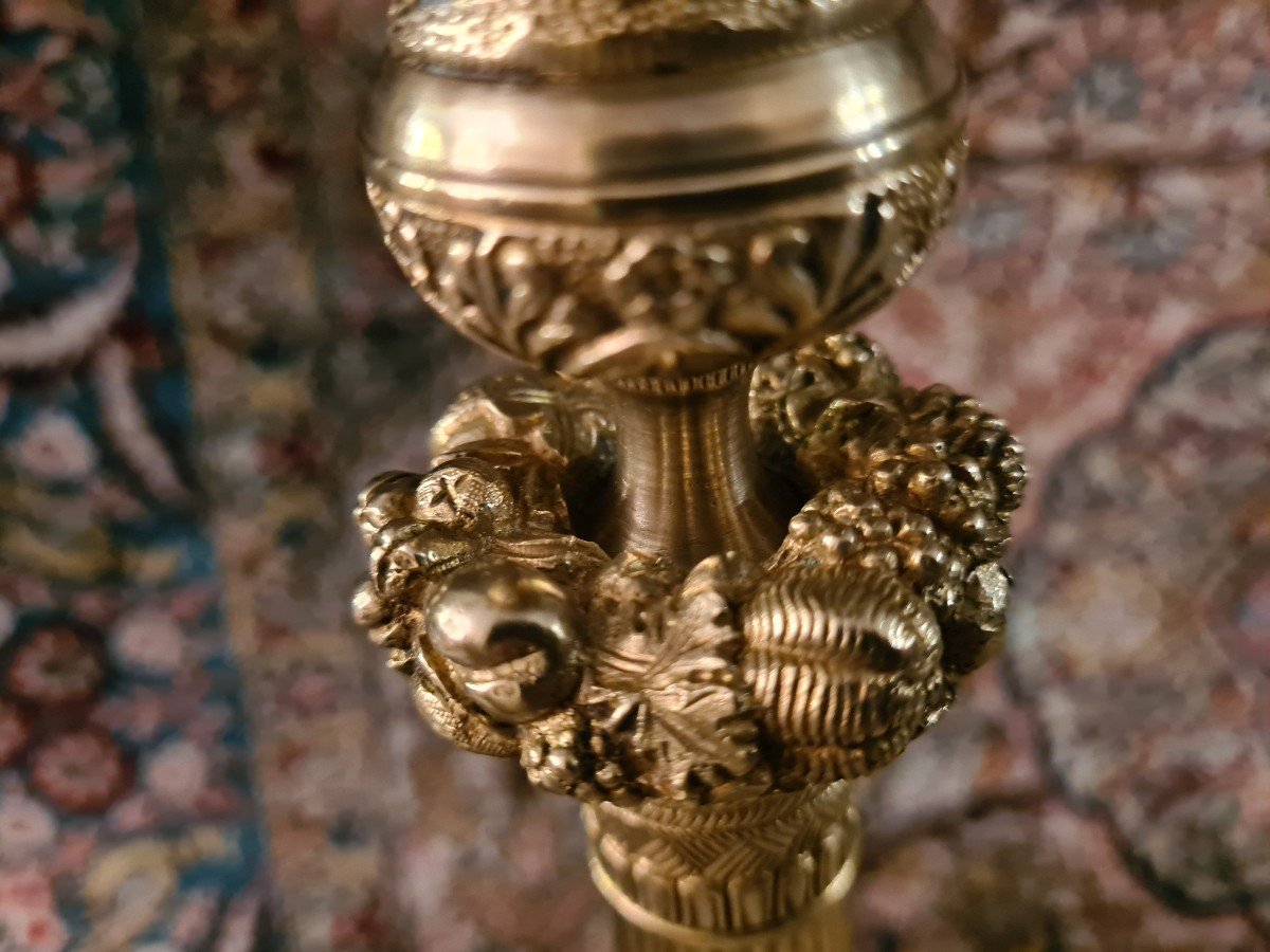 Pair Of Restoration Bronze Candlesticks-photo-6
