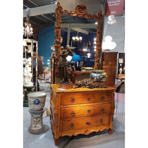 Louis XV Tomb Commode In Softwood