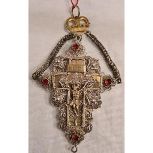 Filigree Cross In Silver And Orthodox Plating 