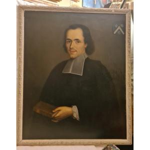 Portrait Of A Churchman, Late 18th Century, With Coat Of Arms