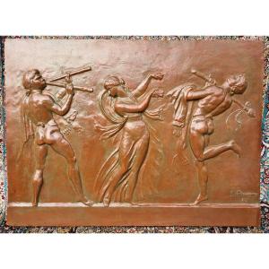 Bas Relief In Plaster Signed Chauvineau L 1945