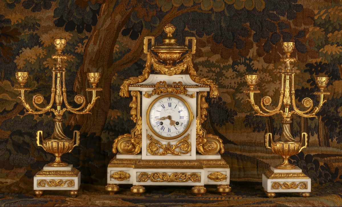 Pendule et ses deux candélabres -photo-2