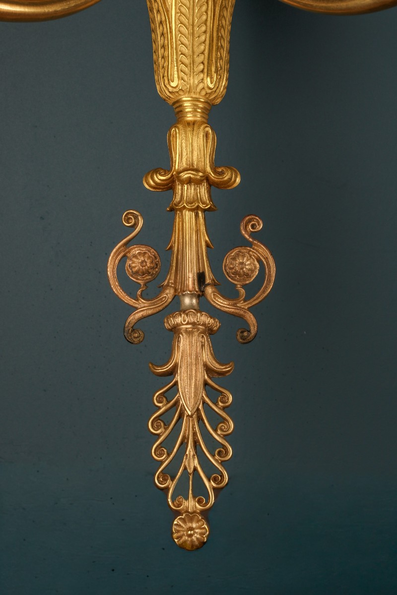 Pair Of Gilt Bronze Wall Lights -photo-2
