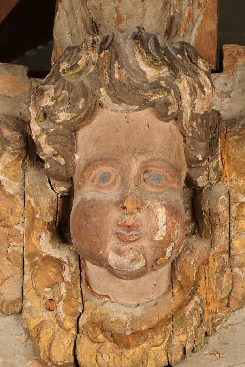 Important fronton de retable -photo-2