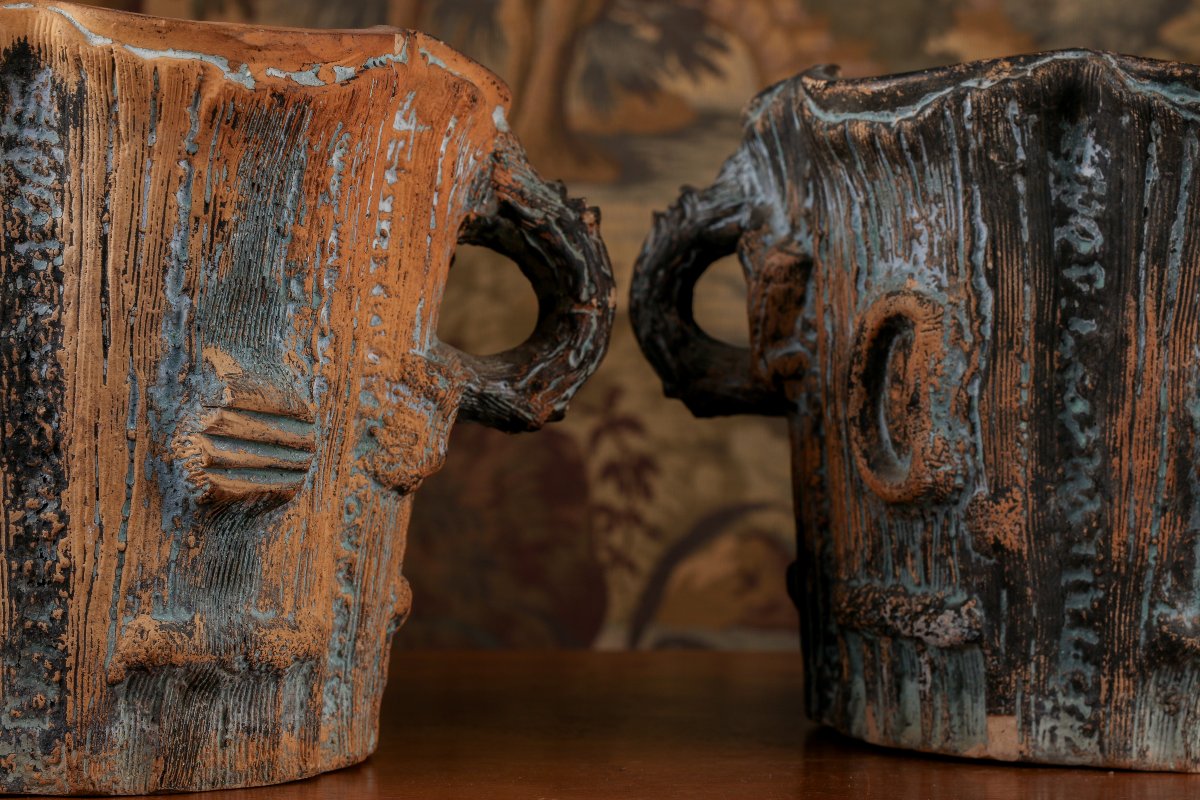 Paire de pots en terre cuite -photo-3