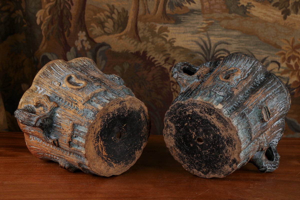 Paire de pots en terre cuite -photo-1