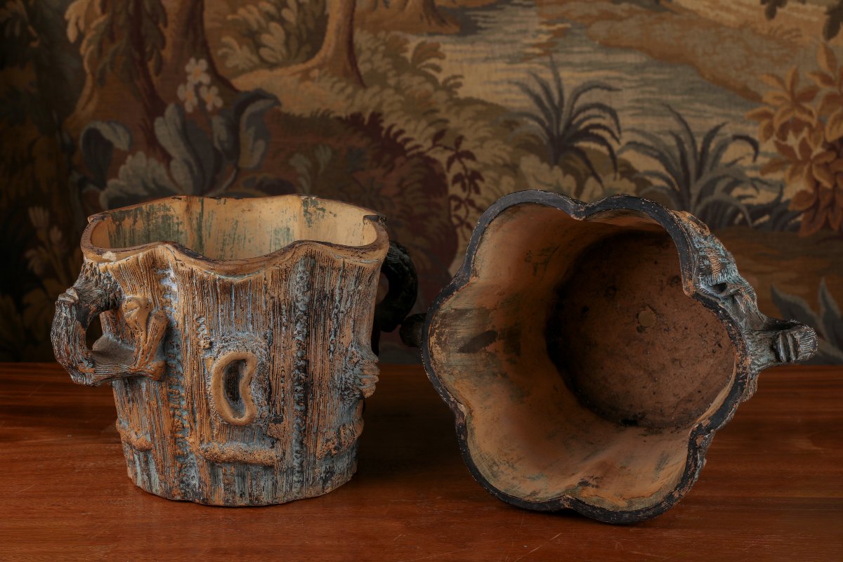 Paire de pots en terre cuite -photo-2