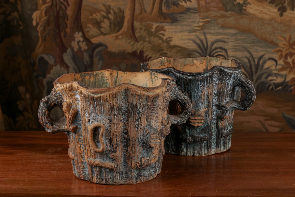 Paire de pots en terre cuite 
