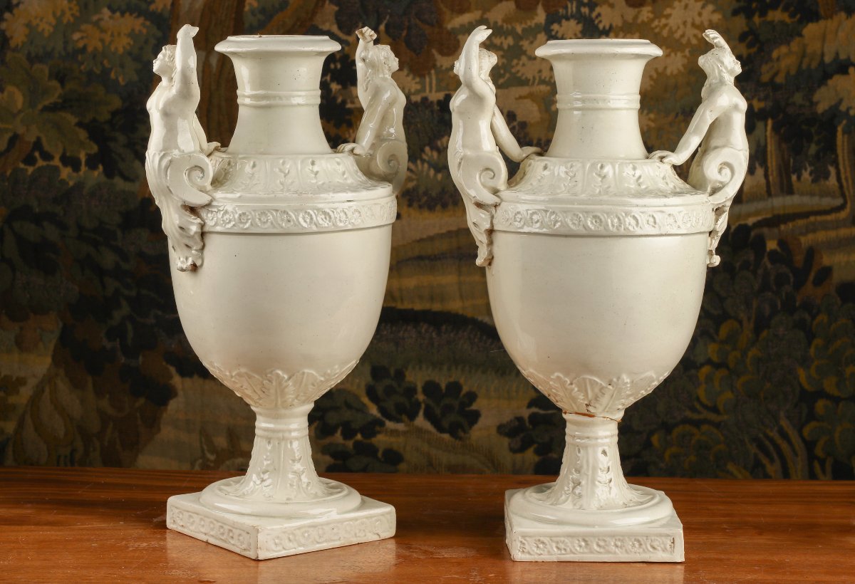 Pair Of Capodimonte Porcelain Vases-photo-4