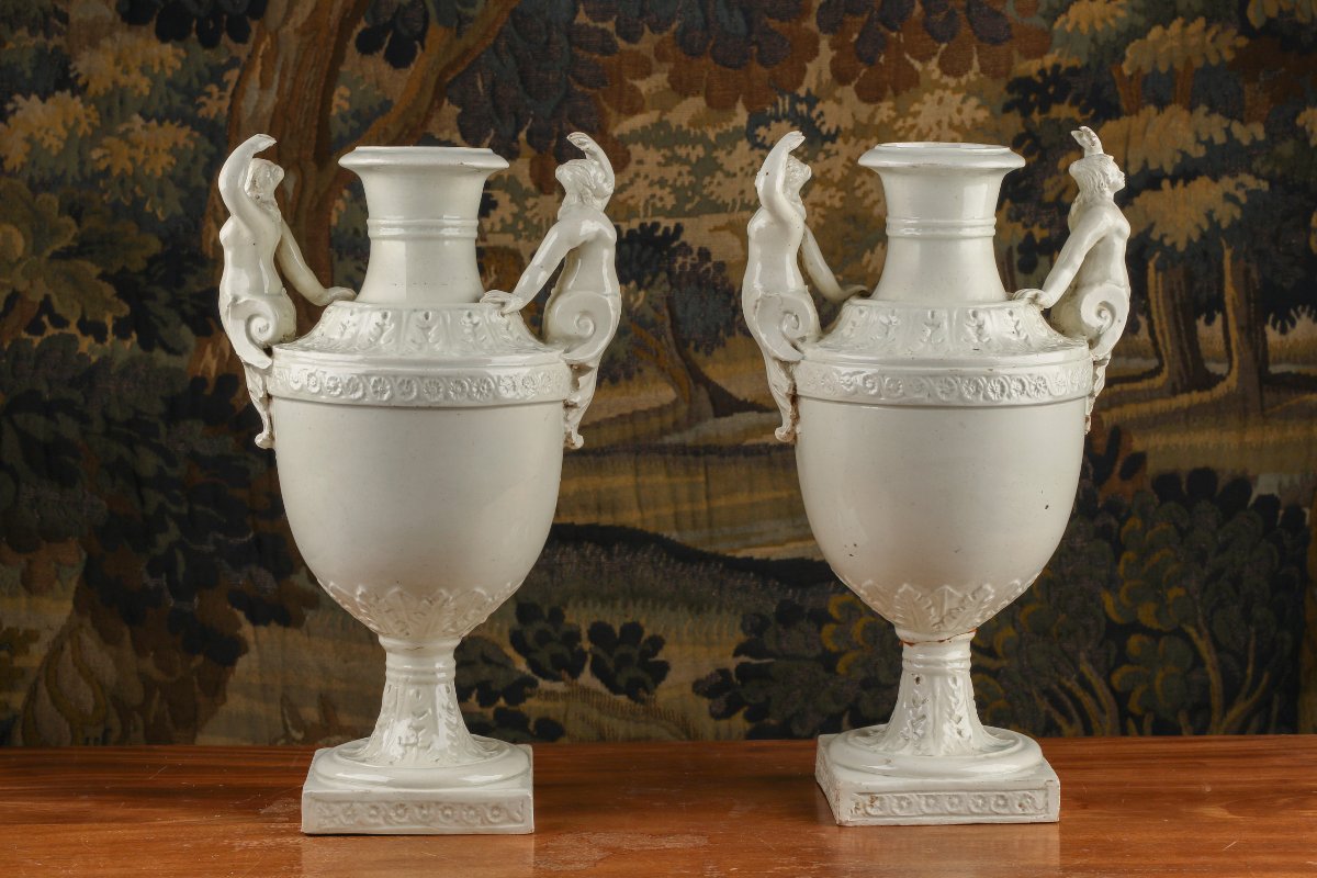 Pair Of Capodimonte Porcelain Vases