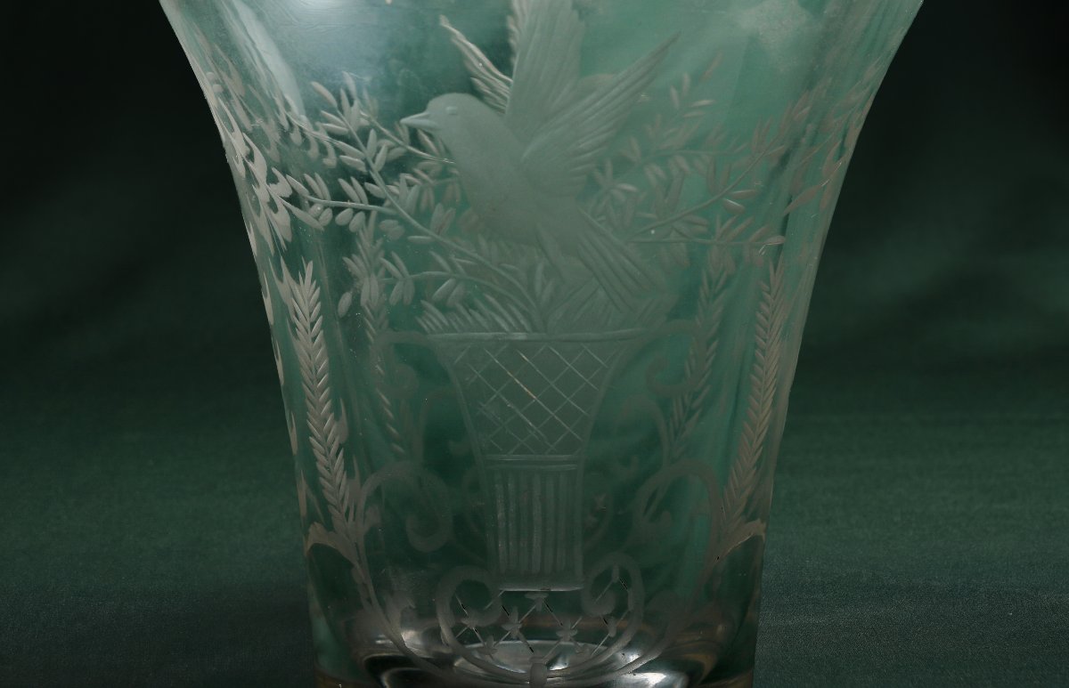 Bohemian Crystal Vase With Birds -photo-2
