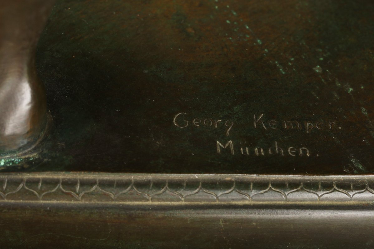 Bronze Sculpture Of "drunken Silenus" By Georg Kemper (1880–1948)-photo-3