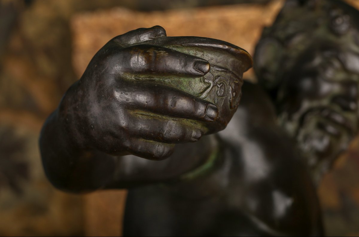 Bronze Sculpture Of "drunken Silenus" By Georg Kemper (1880–1948)-photo-6