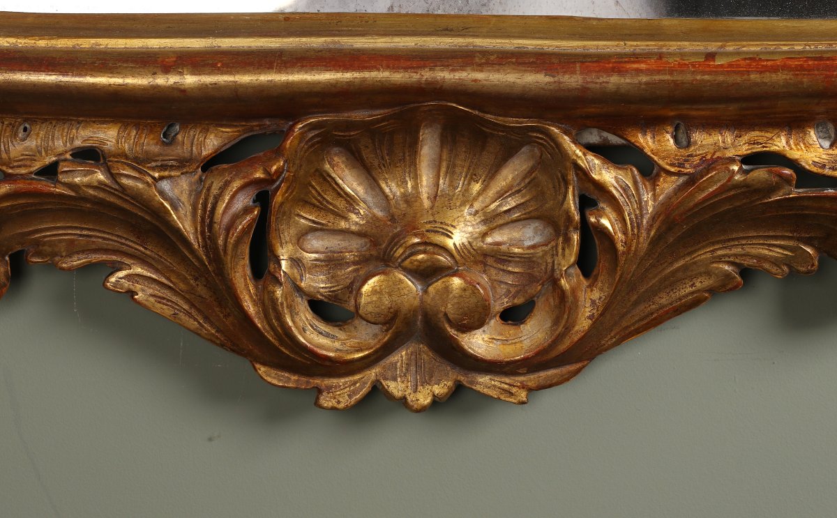 Large Gilded Wooden Mirror From The 18th Century-photo-2