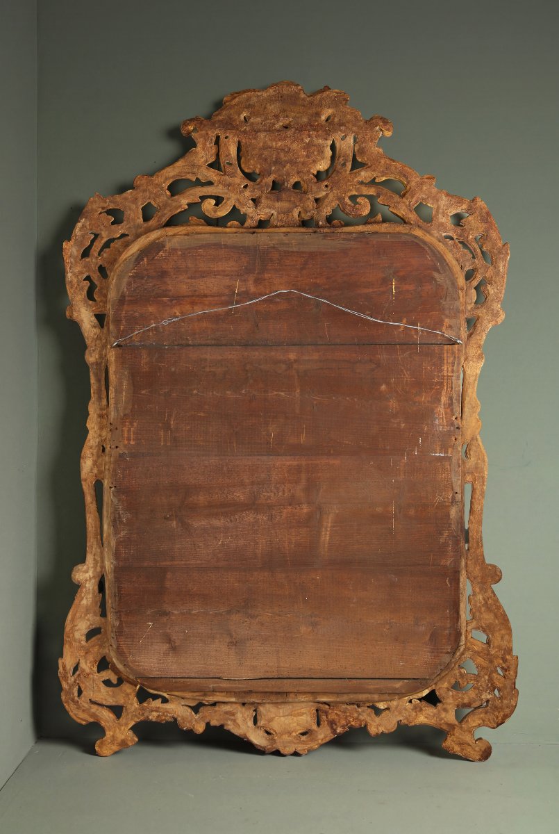 Large Gilded Wooden Mirror From The 18th Century-photo-3