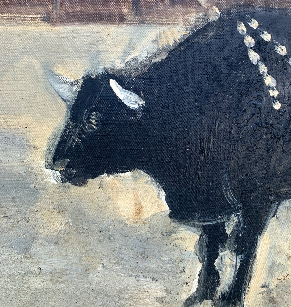 Peinture De Jc Chedal ,taureau Et Banderilles-photo-3