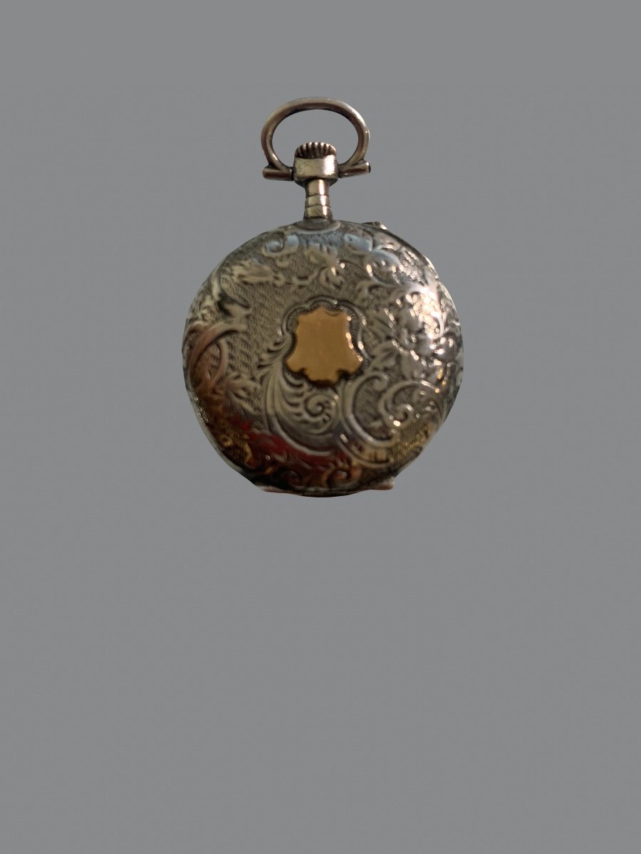 Small Solid Silver Pocket Watch-photo-2