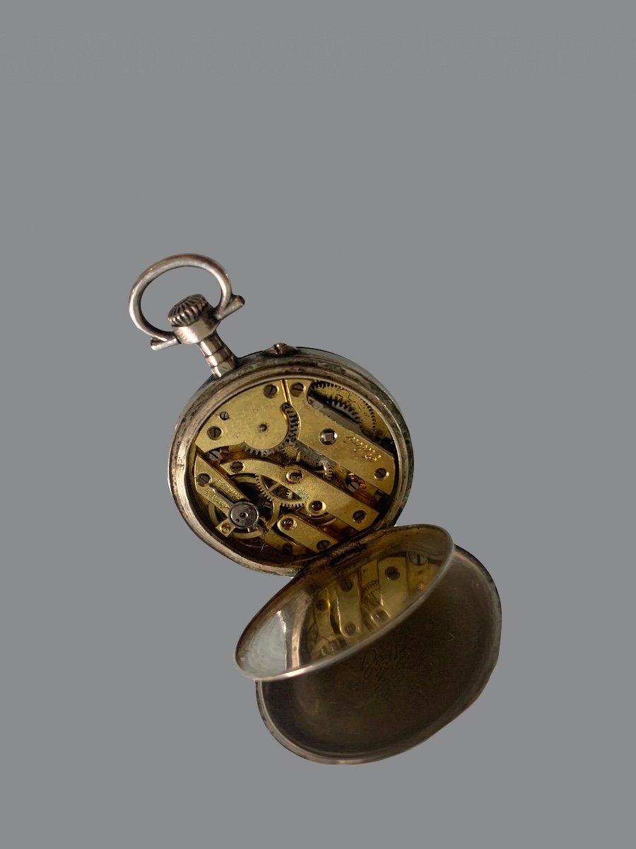 Small Solid Silver Pocket Watch-photo-3