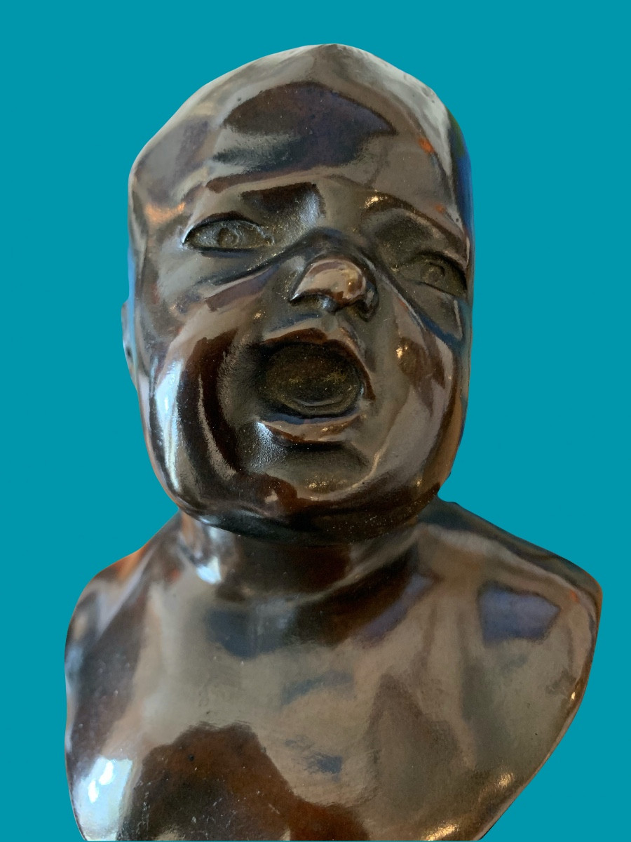 Paire de Bustes en Bronze d'Enfants XIX ème-photo-3