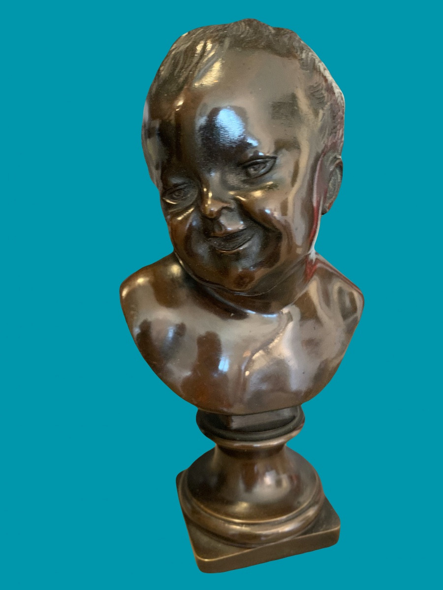 Paire de Bustes en Bronze d'Enfants XIX ème-photo-2