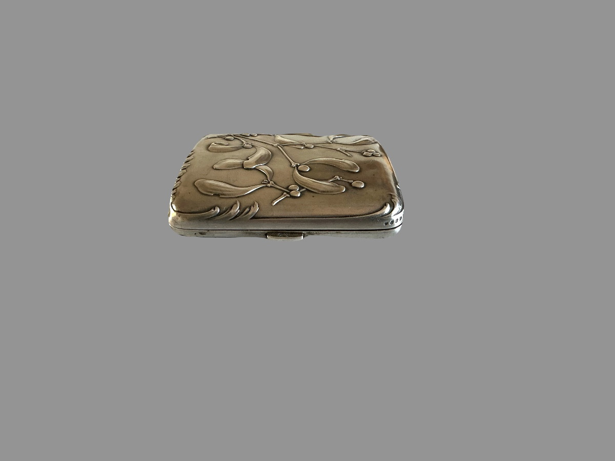 Art Nouveau Solid Silver Cigarette Case-photo-2