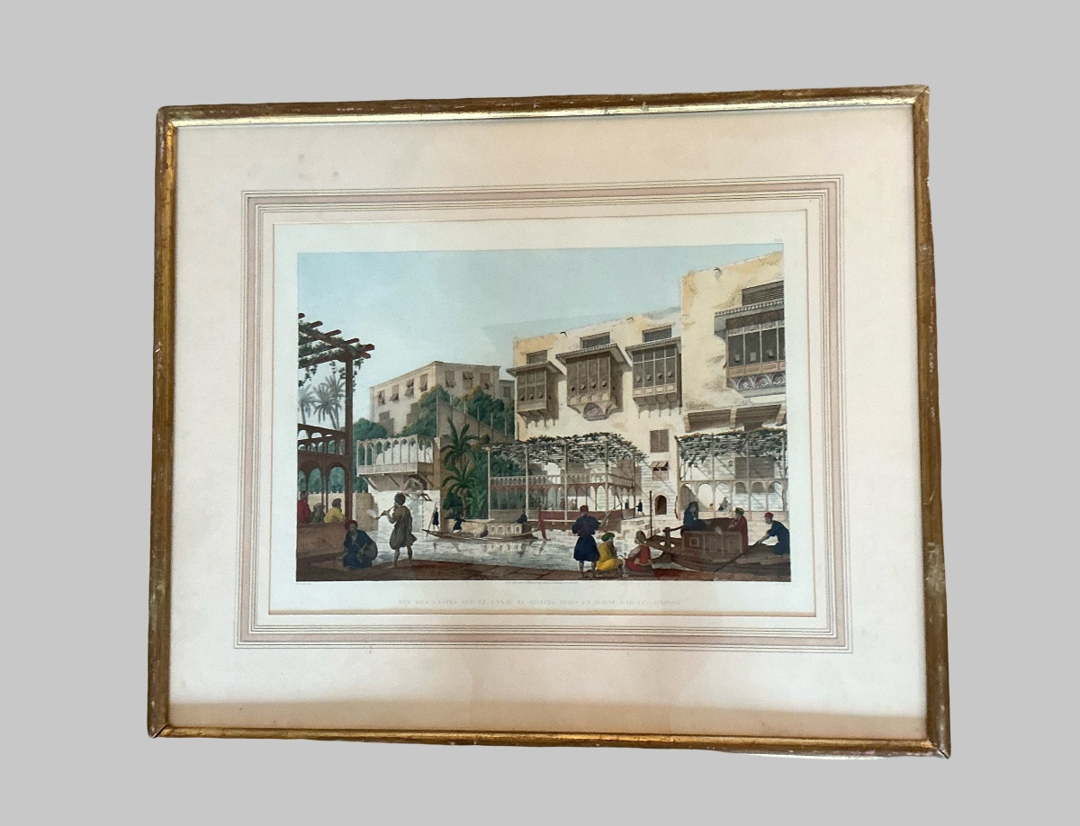 Une gravure Gouachée Orientaliste de L. LETRONNE