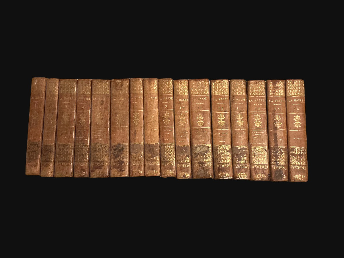 Books, High School, Or Literature Courses, By Jf La Harpe, 16 Volumes